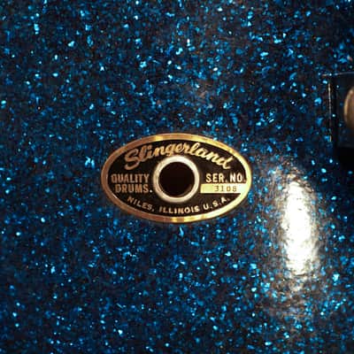 Slingerland 13/16/22" Gene Krupa Deluxe Outfit Drum Set - 1960s Sparkling Blue Pearl image 8