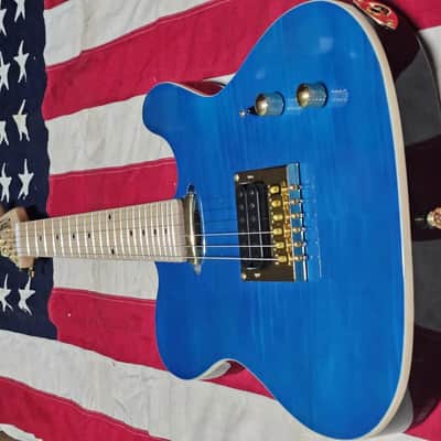 UPGRADED NEW MAPLE FLAMED SOLID 6 STRING COZART TL ELECTRIC GUITAR image 1