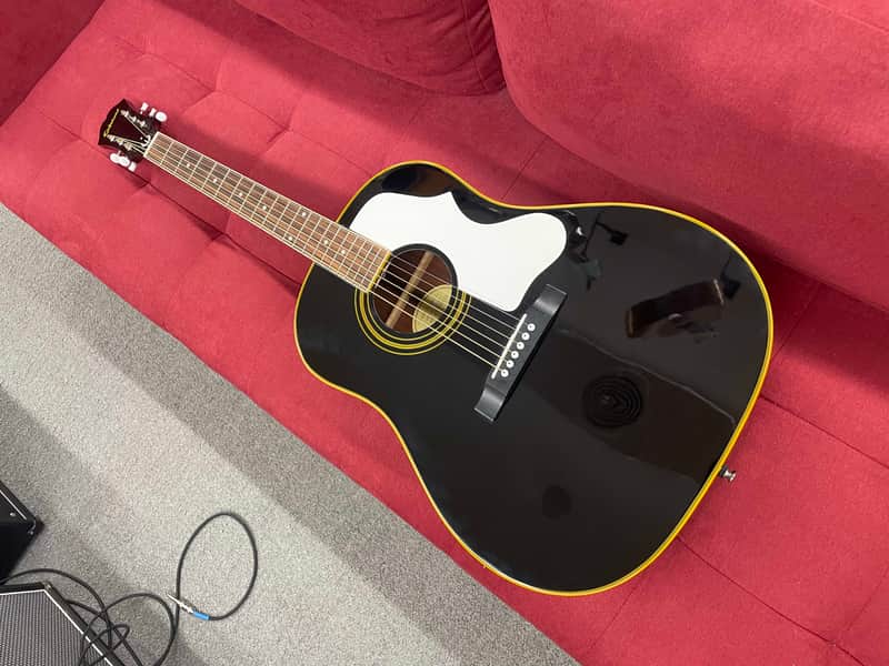 Epiphone Ltd. Ed. 1963 J-45 Reissue - Ebony w/ Aged Binding, Rosette & Logo Inlay image 1