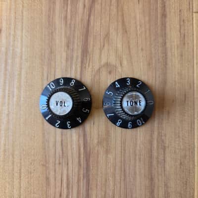 Set of Vintage 1970's Gibson Silver Witch Hat Guitar, Bass Control Knobs! image 1