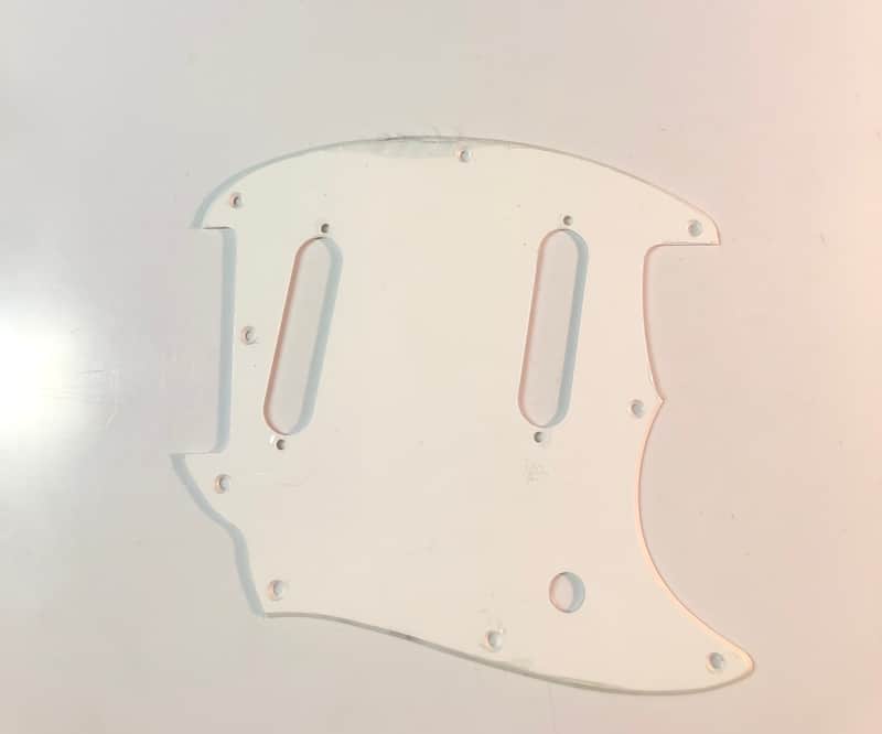Fender Squier Mustang Single Layer SS Pickguard - White/Parchment image 1