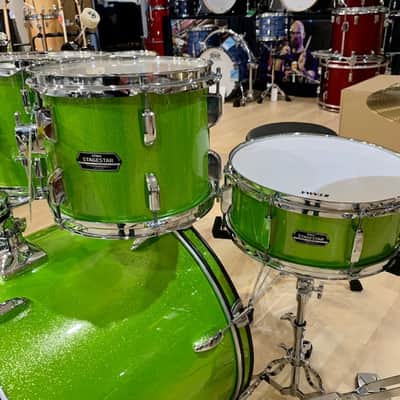 Tama ST52H5CLGS- Stagestar 5-pc Drum Kit W/ Hardware, Throne, Cymbals. Complete Set - Lime Green Sparkle image 2