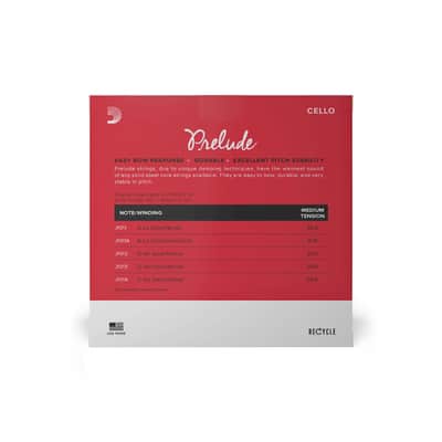 D'Addario Prelude Cello String Set, 4/4 Scale, Medium Tension image 3