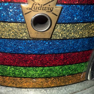 Rare Ludwig Patrick Carney Salesman Sample Kit – Matching Multi-Color Sparkle – 24/18/16/13 + Snare image 10