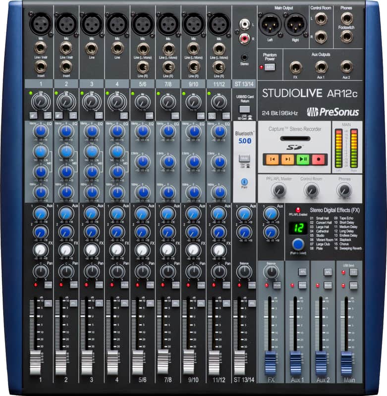 PreSonus StudioLive AR12c Analog Mixer Blue