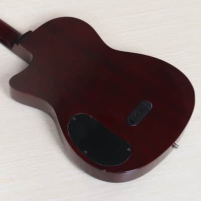 Black Silent Electric Classical Guitar Hollow Body 39 Inch 6 String Flame Veneer Top High Glossy Nylon Strings image 8