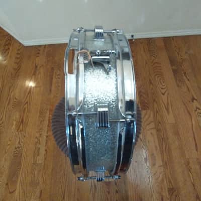 Ludwig Super rare 1962 vintage Jazz Festival Combo 3 x 13 snare drum, silver sparkle, brass hoops - mint condition! image 6