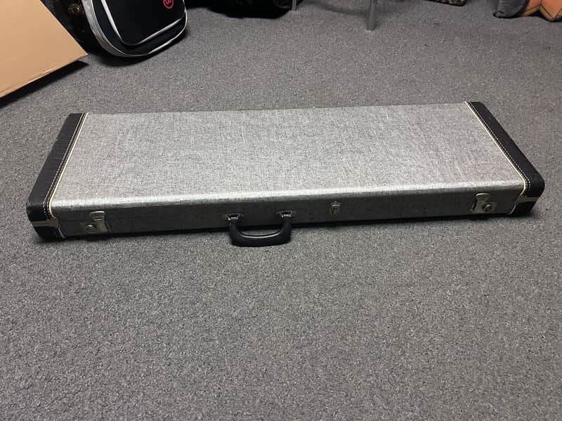 1970's Fender Mustang Hard Case Left Handed Gray w/Orange Musicmaster   GREAT CONDITION image 1