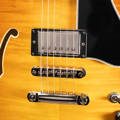 Eastman T486-GB Thinline Semi-hollowbody Electric Guitar - Goldburst with Hardshell Case image 10