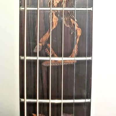 Acoustic Guitar Handmade by Blueberry, 6 String wood Pan God of the Wild Guitar, Custom Handcrafted Wooden Guitar, Grand Concert Guitar image 12