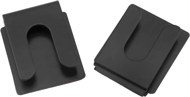 Mic Holder black Metal car microphone holder Mobile radio microphone hanger with Tape backing，Suitable for cars, homes, offices and so on,2pcs image 1