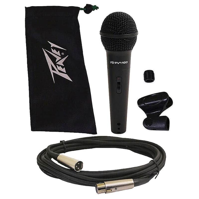 Peavey PVi 100 Dynamic Cardioid Microphone with Clip, 20ft XLR Cable and Bag image 1
