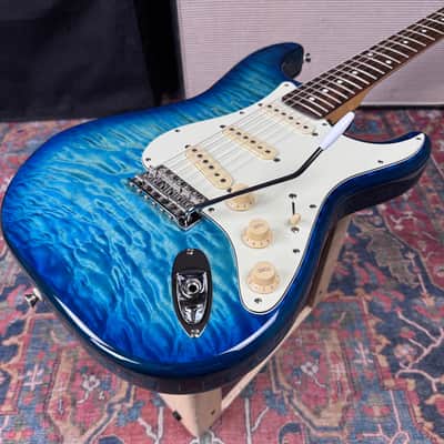 Fender FSR Quilt Top Stratocaster Model ST62-QT-AQB - Aquamarine Blue image 13