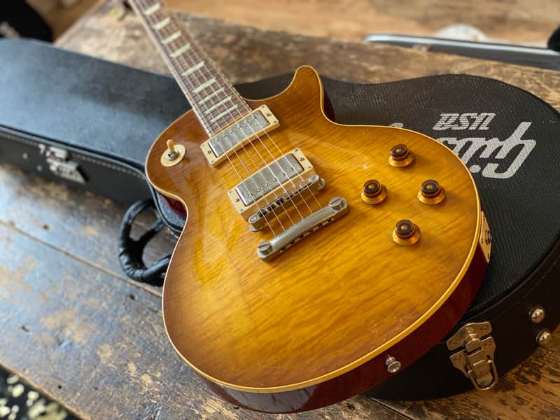Scarce Epiphone Japan Les Paul Standard 2000 Figured Honeyburst Plaintop w/ Gibson Hardcase image 1