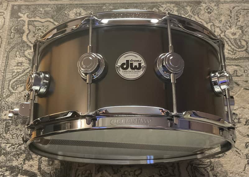 Mint DW Collector's Series Metal Snare Drum 6.5x14”  Satin Black Over Brass DRVD6514SVCBK image 1