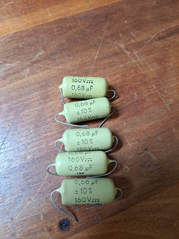 1 NOS Mustard Cap 0,68uF / 10% / 160V for Marshall Plexi / Fender / Vox image 1