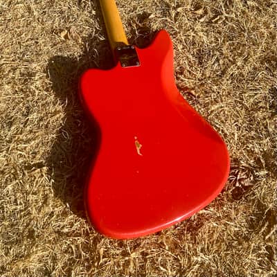 Vintage Matching Headstock Pre CBS Fender Jaguar 1964 - Fiesta Red image 14