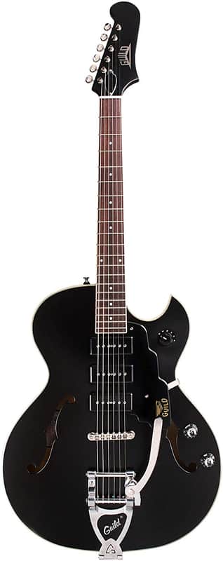 Guild Starfire I Jet 90 Satin Black - Semi Hollow Body Electric Guitar image 1
