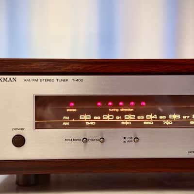 🎶✨ Luxman T-400 AM/FM Stereo Tuner — Original Factory Box, U.S. 120V, Wood Cabinet, Cleaned & Tested image 5