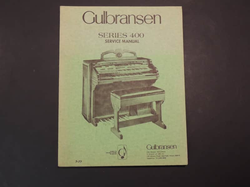 Gulbransen Series 400 Service Manual