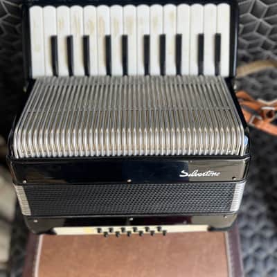 Silvertone Piano Accordion with case and strap- Must go! Plays good. Ships fast! image 21