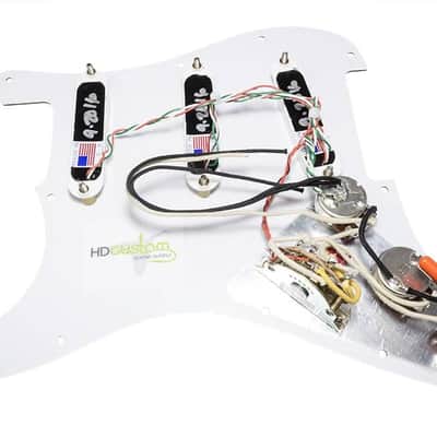 Loaded Strat Pickguard, Lace Sensor Emerald/Silver/Purple w 7-way Black Pearl/BK image 2