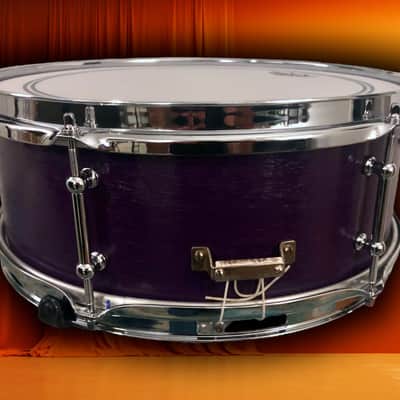 Ludwig  Pre-serial No. 491 Pioneer 5x14" 6-Lug  Snare w/ Keystone Badge, in Purple (refinished) image 8