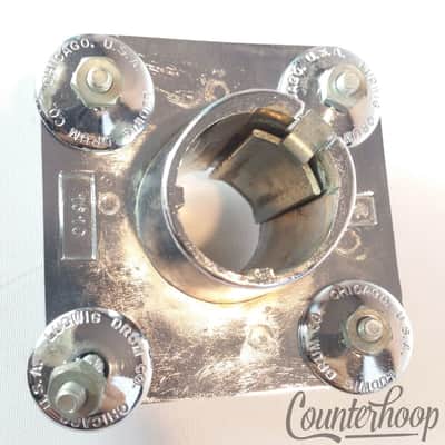 *Ludwig Bass Drum Mount Double Tom Drum Post Receiver Classic Chrome Vintage 60s image 3