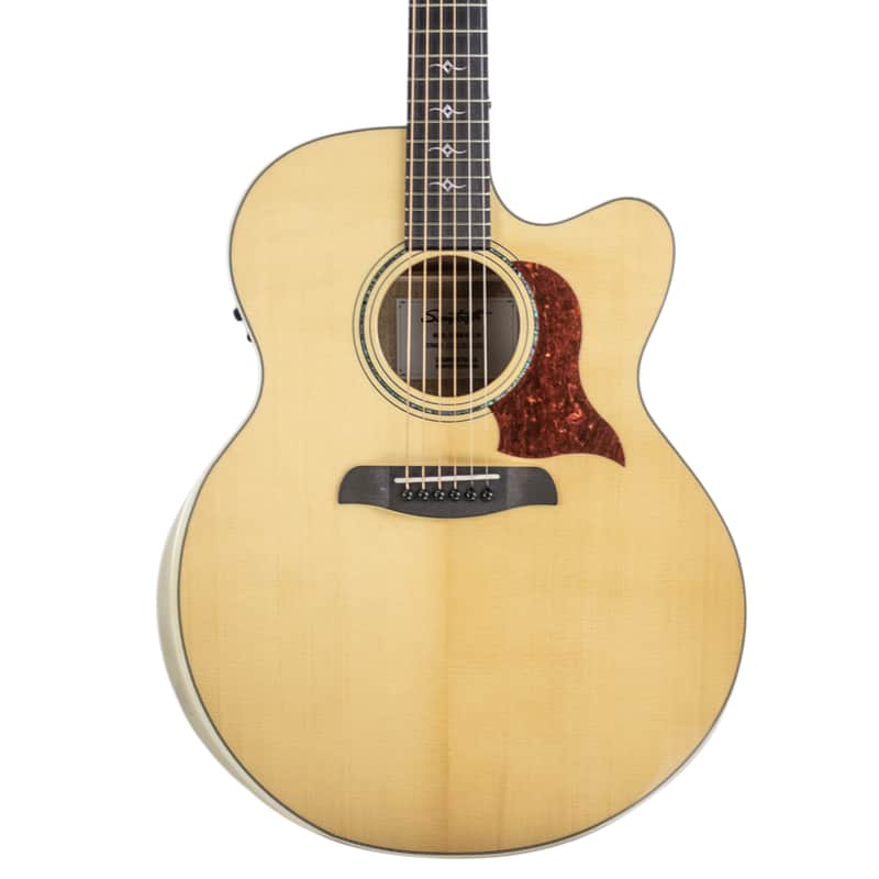 Sawtooth Myrtlewood Jumbo Cutaway 24 Fret Acoustic Electric Guitar with Spruce Top image 1