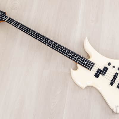 1989 BC Rich Mockingbird Bass MB-857 Vintage PJ Bass Snow White, Japan image 12