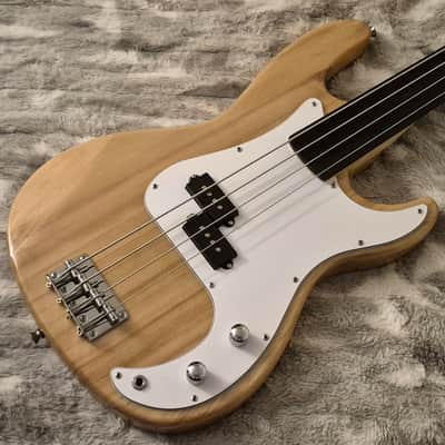 Glarry Fretless Precision Bass - 4-String - Set-Up - Natural - Rosewood Fingerboard image 1