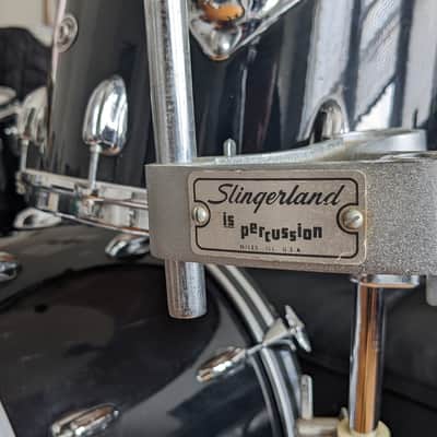 Slingerland Vintage 1979 Piano Black Drums w/14x5 Sound King Snare & Slingerland Tom Stand (22x14, 15x10, 16x16) image 4
