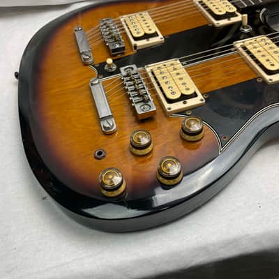 Ibanez Studio Series ST1200 Studio Twin 6/12 Double Neck doubleneck Guitar with Case MIJ Made In Japan 1978 - Brown Sunburst image 6