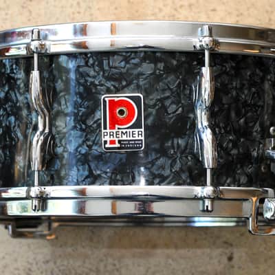 Premier 14" x 5,5" Birch Royal Ace Black Pearl Snare 60´s Vintage Case Stativ image 1
