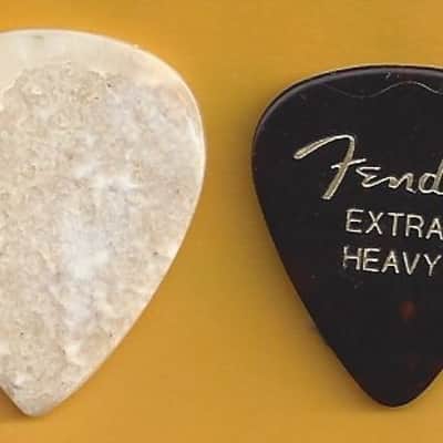 Handcrafted Ivory Guitar Pick -Fender Std # 1 fossilized walrus ivory finished in 2023 - Natural image 1
