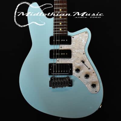 Reverend Six Gun HPP Electric Guitar - Chronic Blue Gloss Finish w/Rosewood Fretboard & Black Pickup Covers image 2