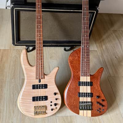 Fodera Monarch Std. 4 String Bass 2020 - gorgeous Fiddleback Maple 8 lbs. 7 oz. example by the Fodera Boyz ! image 18