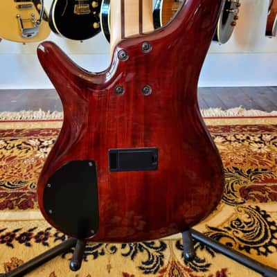 2008 Ibanez SR405QM Soundgear 5-String Bass - Transparent Red Burst image 5