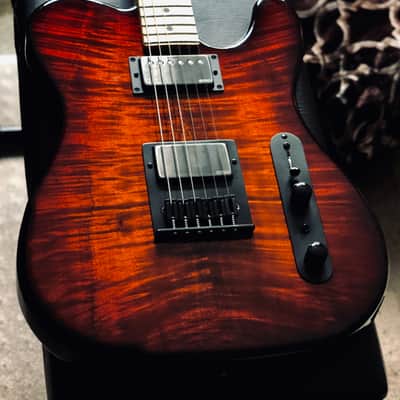 Sadowsky NYC T-Style Guitar - Devin Townsend Replica - 2018 - Dark Cherry Tiger image 3