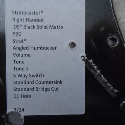 Warmoth Black Strat-style Pickguard: Angled humbucker/single coil/p90 image 2