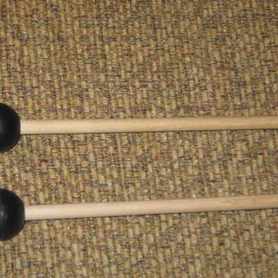 ONE pair new old stock (with packaging) Malletech NR36B Xylo/Bell Mallets - Natural Rubber, Very Hard, 1 & 1/8" Round Black Heads // Birch Handles (from around 2019) Made in USA image 9