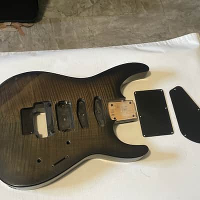 2000's Made in Japan Jackson DK2 Dinky Black Flame Guitar Body Floyd Ready