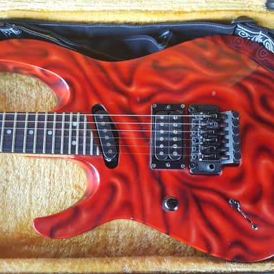 Hamer Californian Elite Custom Shop Left Hand 1989 graphic wrinkled red satin image 13