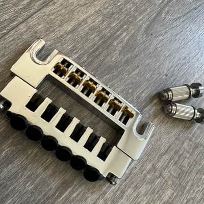 Schaller 456 Fine Tune Wrap Around Bridge 1980s - Chrome Made In Germany Tony Iommi Old Boy image 1