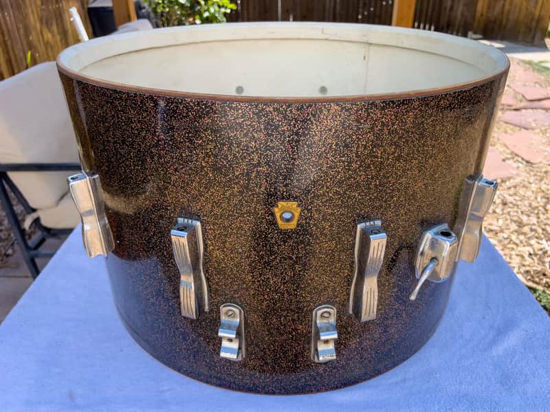 Ludwig No. 3246 Club Date 14x22" Bass Drum with Keystone Badge 1963 - Black Galaxy Sparkle image 1