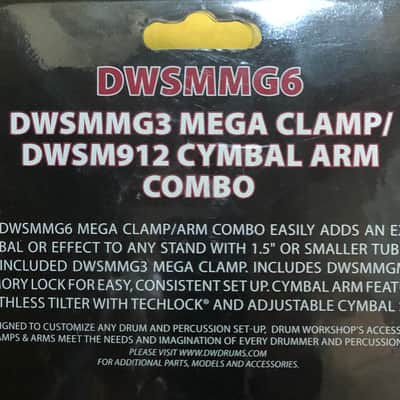 DW DWSMMG-6 V to Eyebolt Mega Clamp w/Cymbal Arm - Chrome & Black image 3