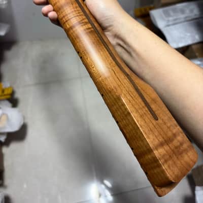 Big head Reverse headstock 22fret Roasted flame Maple Electric Guitar Neck image 6