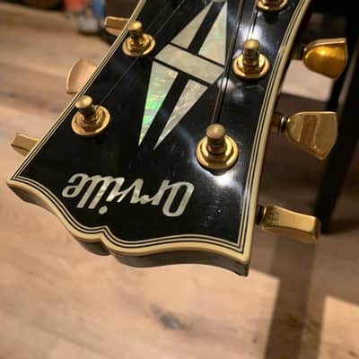 Rare Orville Les Paul Custom (MIJ Orville by Gibson) Black Beauty with factory Gibson Openbook Headstock image 3