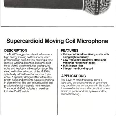 Beyer Dynamic M400N(C) Soundstar MK II Microphone image 9