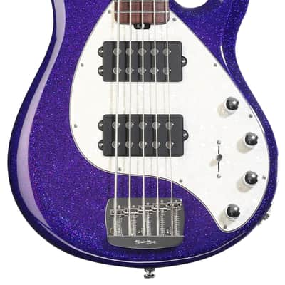 Ernie Ball Music Man StingRay 5 Special HH 5-string Electric Bass Guitar - Violet Sparkle Burst  Rosewood Fingerboard image 2